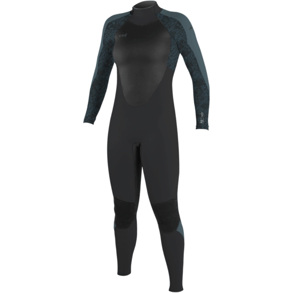 2026 O'Neill Womens Epic 3/2mm Back Zip Fato De Mergulho 4213B - Aço Temperado / Shaded Island Sky / Shade